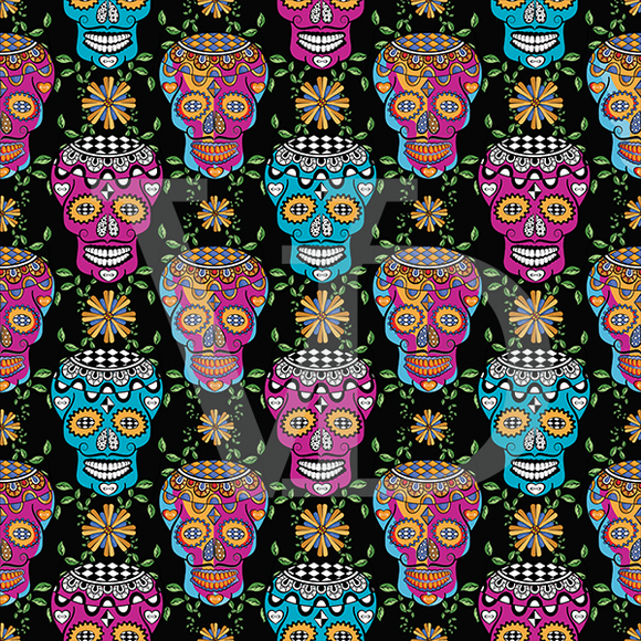FABArt Design - Showcase SA Designer Vision Design - Floral Skulls (Various Colour Options)