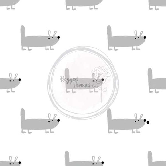FABArt Design - Showcase SA Designer Shirley Labuschagne - Grey dogs on white