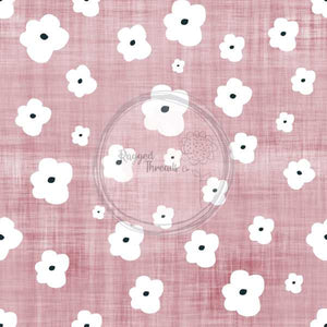FABArt Design - Showcase SA Designer Shirley Labuschagne - White Flower Pink Linen