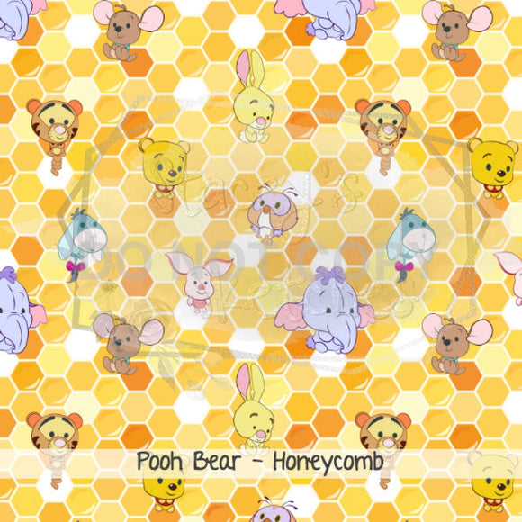 Fabart Design - Showcase Sa Designer Staceys Sketches Pooh Bear Honeycomb Fabric