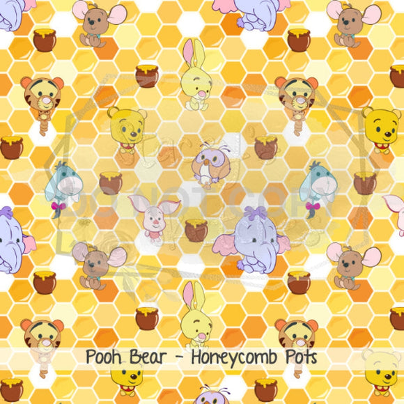Fabart Design - Showcase Sa Designer Staceys Sketches Pooh Bear Pots Fabric